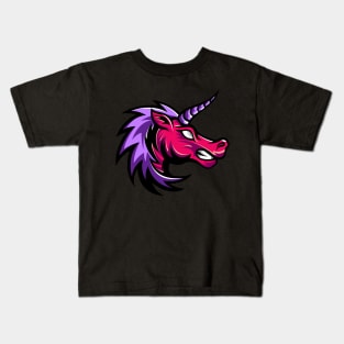 Angry Unicorn Cartoon Kids T-Shirt